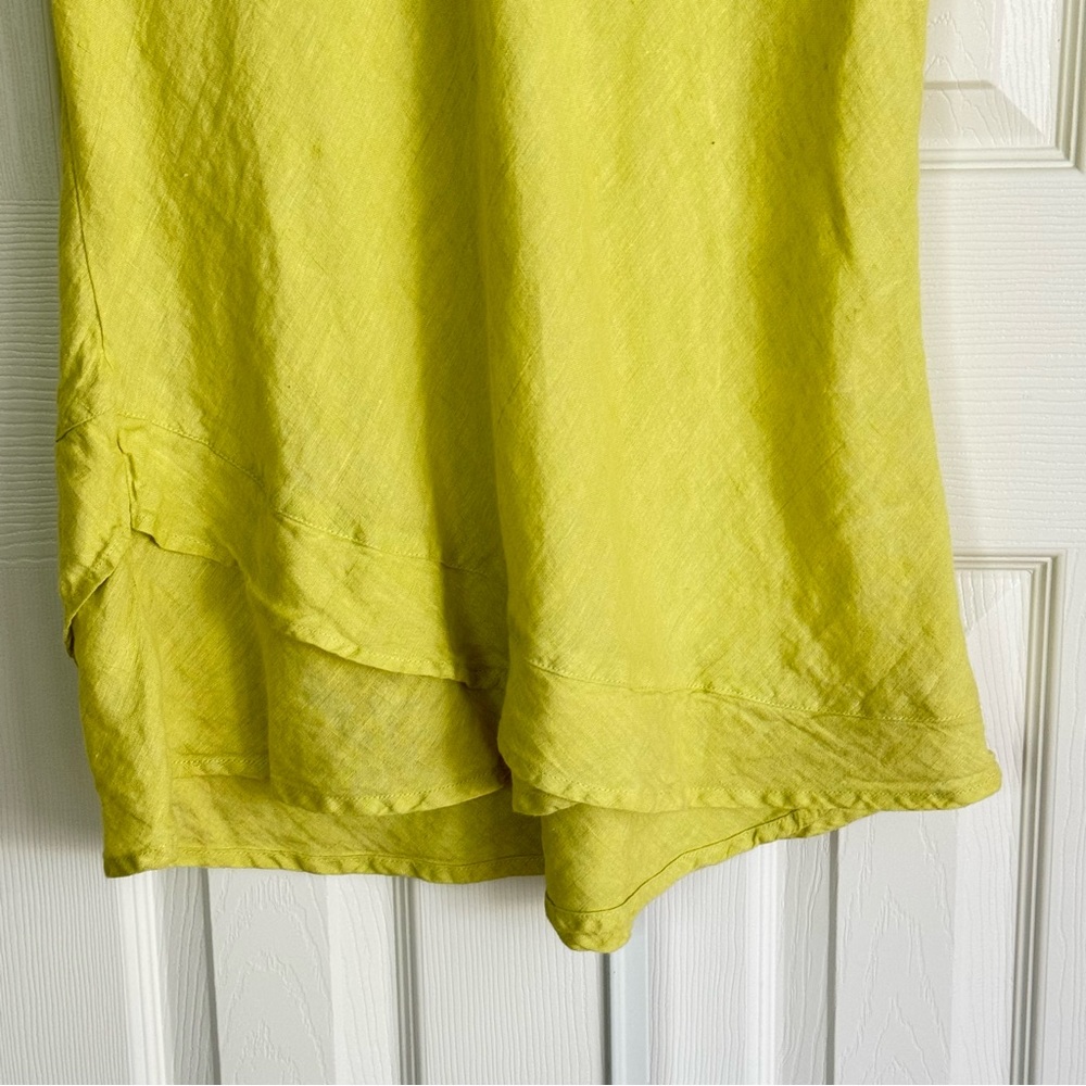 Flax Women's Light Green Linen Sleeveless Dress Size L - Picture 3 of 10